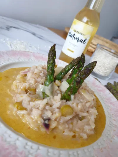 Risotto de Espárragos con NATURAL Kombucha