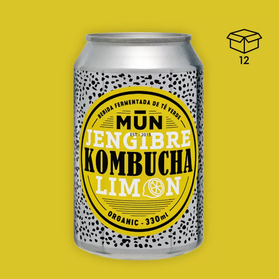 330ml Mūn Kombucha Jengibre Limón 12 latas - MUN KOMBUCHA