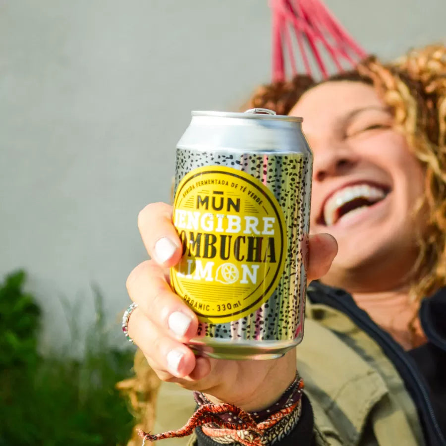330ml Mūn Kombucha Jengibre Limón 12 latas - MUN KOMBUCHA