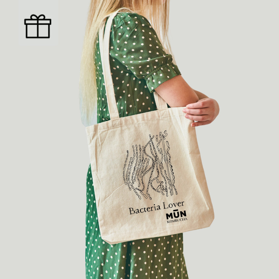 Bacteria Lover Mūn Kombucha 100% algodón Tote Bag - MUN KOMBUCHA