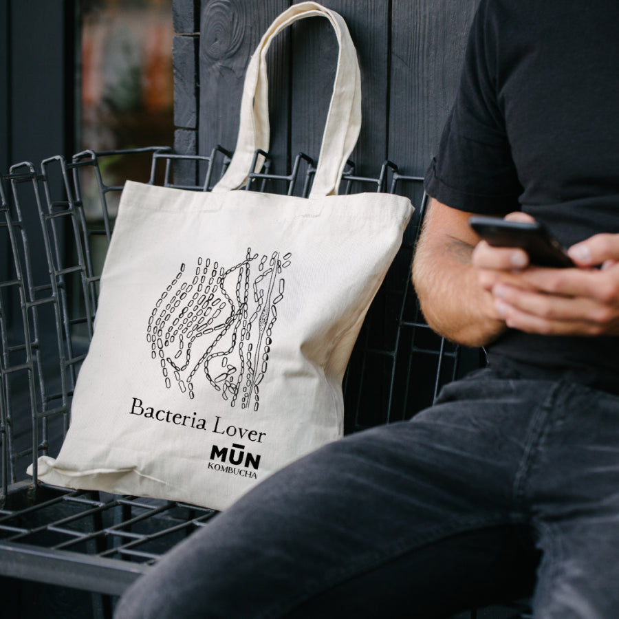 Bacteria Lover Mūn Kombucha 100% algodón Tote Bag - MUN KOMBUCHA