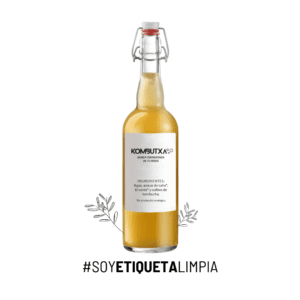 Kombucha con etiqueta limpia