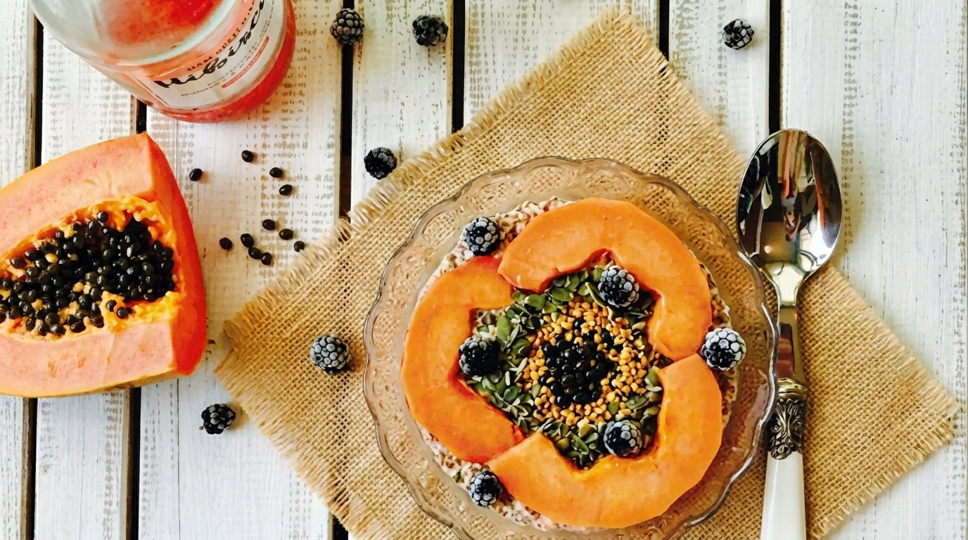 Receta mandala-bowl-con-hibiscus-kombucha con Mūn Kombucha