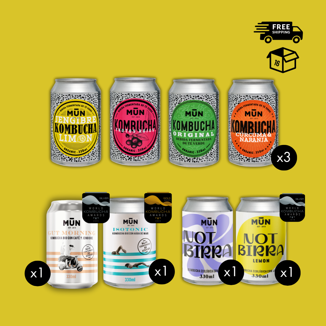 CAN COMBO 16 latas de 330 ml, 8 sabores