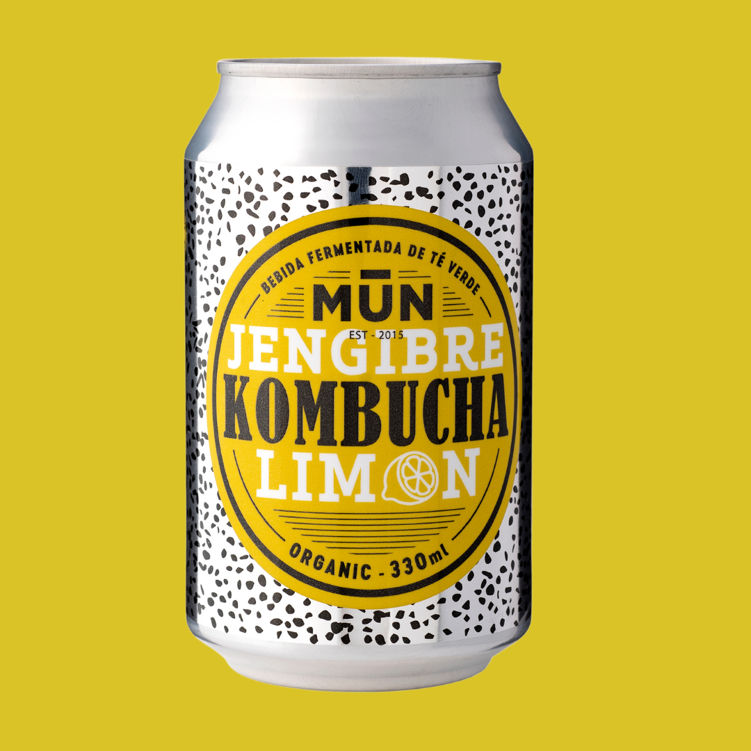 330 ml Lata Mun Kombucha Jengibre Limón