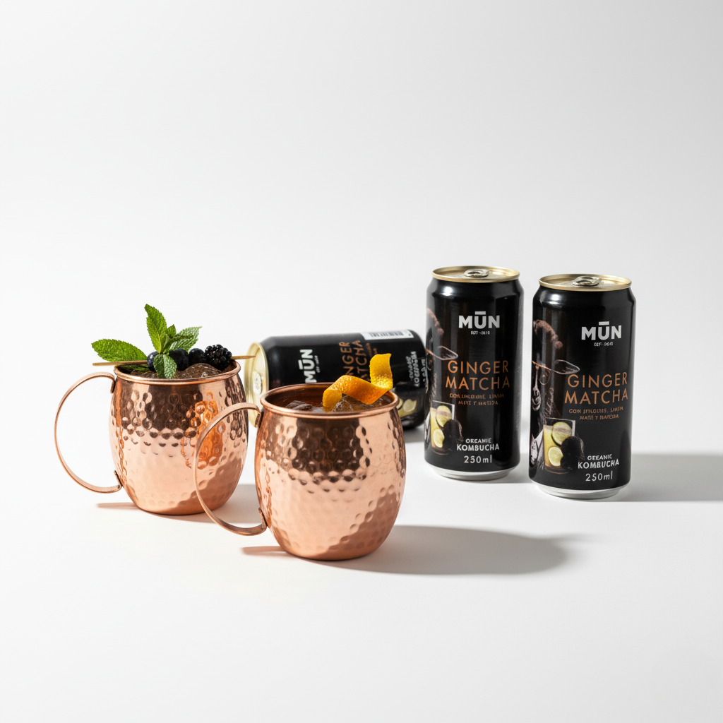 Radikal Moscow Mule 16 cans + 2 copper mugs | Mūn Kombucha
